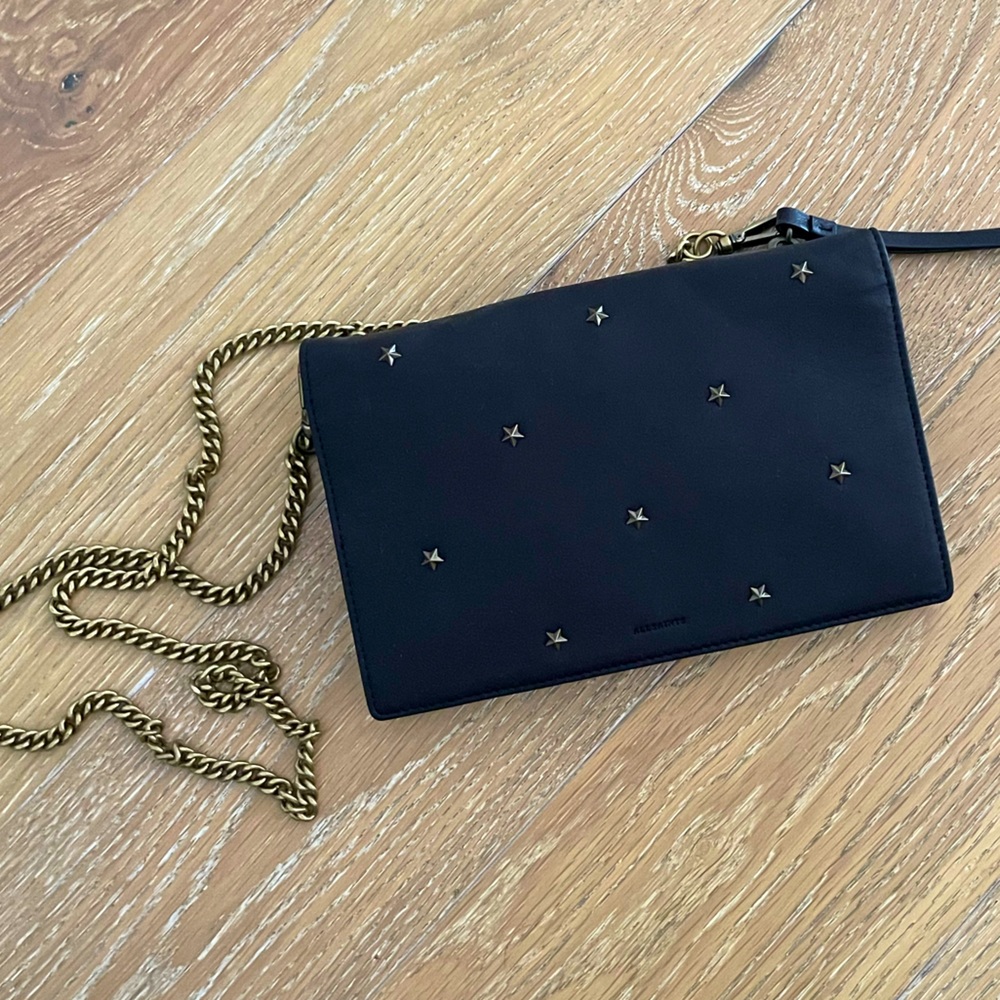 Brand New — All Saints Star Studded Leather Crossbody